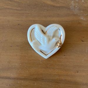 Lenox porcelain dove with olive branch brooch